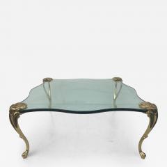 Maison Jansen Square Glass and Brass Coffee Table Manner of Maison Jansen - 468100