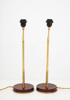 Maison Jansen Style Arrow Bronze and Mahogany Lamps - 2823422