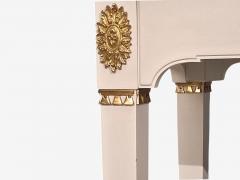 Maison Jansen Style Console Table White Painted Wood Mirror France 1970s - 4792300