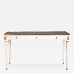 Maison Jansen Style Console Table White Painted Wood Mirror France 1970s - 4792910