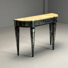 Maison Jansen Style Directoire Demilune Console Table Distressed Mirror - 3549594