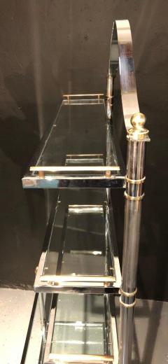 Maison Jansen Style Hollywood Regency tag re Bookcase Brass and Steel Design - 2918142