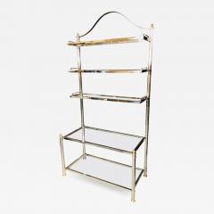 Maison Jansen Style Hollywood Regency tag re Bookcase Brass and Steel Design - 2920858