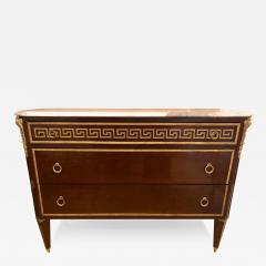 Maison Jansen Tortoise Wood Bronze Mounted Greek Key Design Commode Chest Manner Jansen - 3280185