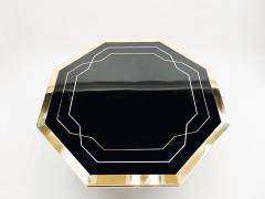 Maison Jansen Unique black lacquer and brass Maison Jansen dining table 1970s - 1679033