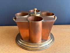 Maison Jansen Victorian Copper and Brass Wine Cooler Four Bottle Design 1970s - 4761512