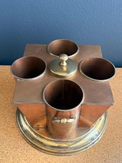 Maison Jansen Victorian Copper and Brass Wine Cooler Four Bottle Design 1970s - 4761519