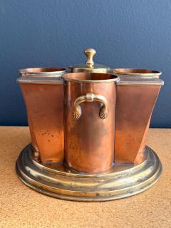 Maison Jansen Victorian Copper and Brass Wine Cooler Four Bottle Design 1970s - 4761583