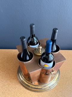 Maison Jansen Victorian Copper and Brass Wine Cooler Four Bottle Design 1970s - 4761585