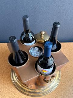 Maison Jansen Victorian Copper and Brass Wine Cooler Four Bottle Design 1970s - 4761609