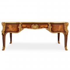 Maison L ger Antique French Louis XV style ormolu mounted marquetry desk by Maison L ger - 3530693