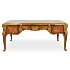 Maison L ger Antique French Louis XV style ormolu mounted marquetry desk by Maison L ger - 3530695