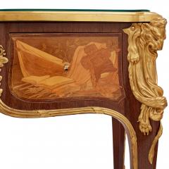 Maison L ger Antique French Louis XV style ormolu mounted marquetry desk by Maison L ger - 3530697