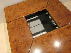 Maison Lancel Opening Cocktail Table in Burl Walnut and Mirror by Maison Lancel - 256493