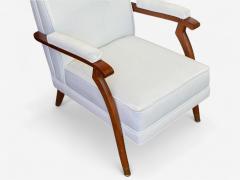 Maison Leleu Maison Leleu Style French Modern White Mohair Wood Lounge Chairs 1970s - 4325063