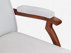 Maison Leleu Maison Leleu Style French Modern White Mohair Wood Lounge Chairs 1970s - 4325065