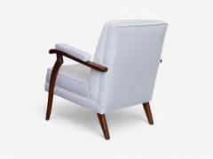 Maison Leleu Maison Leleu Style French Modern White Mohair Wood Lounge Chairs 1970s - 4325067