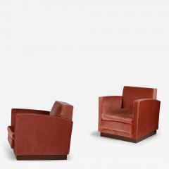 Maison Levitan L vitan 1934 French Modernist Armchairs on Plinth Bases By Decoration L vitan - 4058462