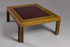 Maison Liwans Maison Liwans Square Low Table In Brass And Perspex Italy 1970s - 3407558