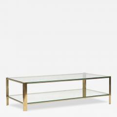 Maison Malabert Two Tier Malabert Brass and Glass Coffee Table - 4288999