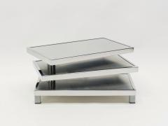 Maison Mercier Freres French Maison Mercier Three tier chrome steel swivel coffee table 1970s - 1676505