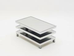 Maison Mercier Freres French Maison Mercier Three tier chrome steel swivel coffee table 1970s - 1676512