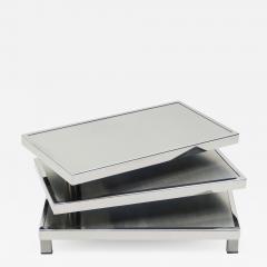 Maison Mercier Freres French Maison Mercier Three tier chrome steel swivel coffee table 1970s - 1679784