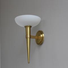 Maison Perzel 3 Fine French 1950s Glass and Bronze Torch Sconces by Atelier Perzel - 4736238
