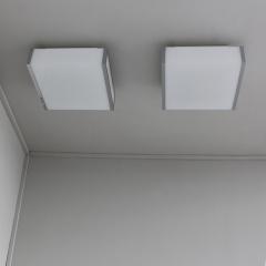 Maison Perzel Pair of Fine French Art Deco Glass and Chrome Ceiling Wall lights by Perzel - 4679008