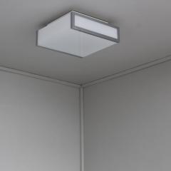 Maison Perzel Pair of Fine French Art Deco Glass and Chrome Ceiling Wall lights by Perzel - 4679014
