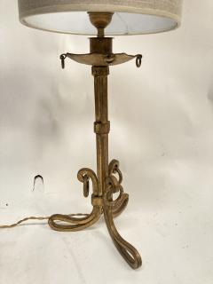 Maison Ramsay 1940s Gilt wrought iron lamp attributed to Maison Ramsay - 3312117