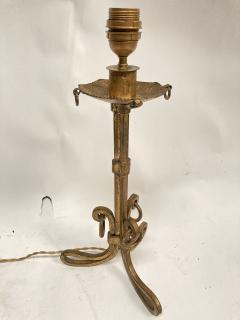 Maison Ramsay 1940s Gilt wrought iron lamp attributed to Maison Ramsay - 3312118