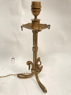 Maison Ramsay 1940s Gilt wrought iron lamp attributed to Maison Ramsay - 3312121