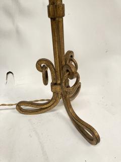 Maison Ramsay 1940s Gilt wrought iron lamp attributed to Maison Ramsay - 3312124