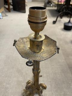 Maison Ramsay 1940s gilt iron table lamp by Maison Ramsay - 3940408