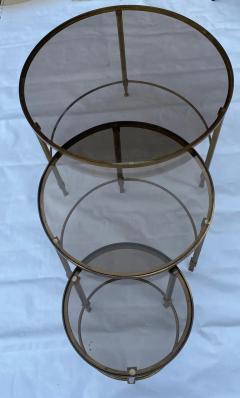 Maison Ramsay 1970 Nesting Tables in Brass in the Style of Maison Ramsay - 2534247