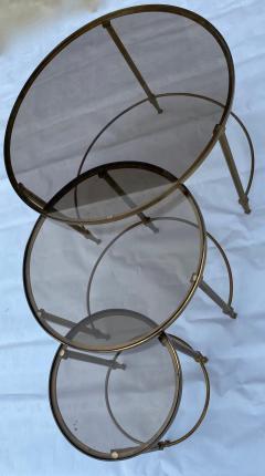 Maison Ramsay 1970 Nesting Tables in Brass in the Style of Maison Ramsay - 2534261