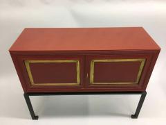 Maison Ramsay 2 French Modern Neoclassical Red Lacquer Sideboards Bars by Maison Ramsay 1940 - 1759547