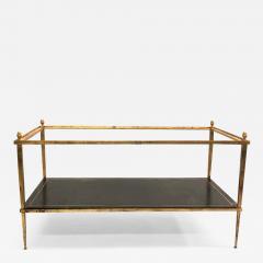 Maison Ramsay French Gilt Iron and Leather Modern Neoclassical Cocktail Table by Maison Ramsay - 1636357