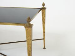 Maison Ramsay French Maison Ramsay gilded wrought iron opaline coffee table 1960s - 2503323