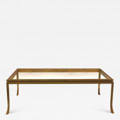 Maison Ramsay French Mid Century Modern Gilt Wrought Iron Coffee Table by Maison Ramsay 1970 - 1636352