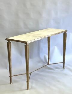 Maison Ramsay French Modern Neoclassical Gilt Iron Console Andre Arbus and Gilbert Poillerat - 3319497
