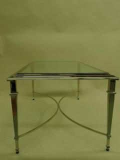 Maison Ramsay French Modern Neoclassical Polished Nickel and Glass Coffee Table Maison Ramsay - 1707412