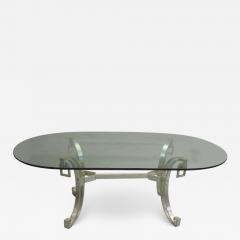 Maison Ramsay French Modern Neoclassical Silver Plated Bronze Dining Table by Maison Ramsay - 1738387