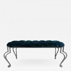 Maison Ramsay French Wrought Iron and Tufted Bench by Maison Ramsay - 520745