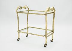 Maison Ramsay French neoclassical Maison Ramsay gilded iron bar cart 1940s - 1115054