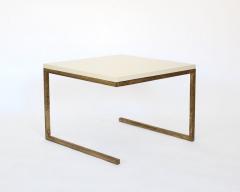 Maison Ramsay PAIR OF CREAM LACQUERED TOP GILDED IRON FRAME WORK MAISON RAMSAY SIDE TABLES - 2238961