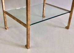 Maison Ramsay Pair of French Mid Century Modern Gilt Iron Side End Tables by Maison Ramsay - 1707525