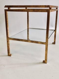 Maison Ramsay Pair of French Mid Century Modern Gilt Iron Side End Tables by Maison Ramsay - 1707526