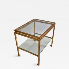 Maison Ramsay Pair of French Mid Century Modern Gilt Iron Side End Tables by Maison Ramsay - 1711508